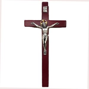15 in Cherry Stain Crucifix Boxed