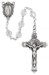 Crystal Tin Cut Rosary Boxed