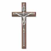8 in. Walnut Crucifix Boxed