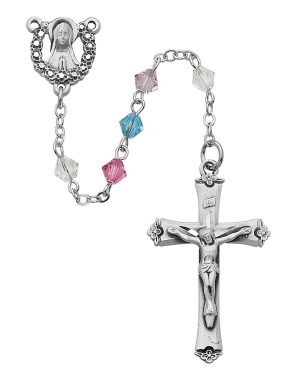 Multi Swarovski Bead Rosary Boxed