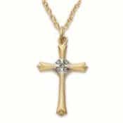 Gold over Sterling Silver Cross Boxed