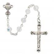Crystal Communion Rosary Boxed