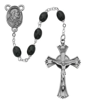 Black Wood Rosary Boxed