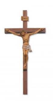 24 in. Walnut Stain Crucifix Boxed