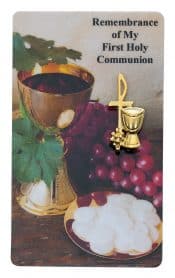 Gold Chalice Pin with Holy Card Bagged