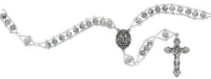 Silver Crystal Ladder Rosary Boxed