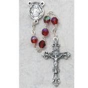 Red Glass July Rosary Boxed