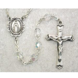 Aurora Glass April Rosary Boxed