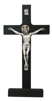8 in. Walnut Standing Crucifix Boxed
