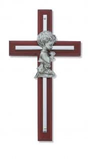 6in Cherry Stained Boy's Cross