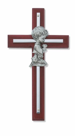 6in Cherry Stained Boy's Cross