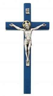 10in Navy Blue Crucifix Silver Ox Corpus
