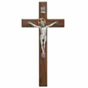 13 in. Walnut Crucifix Boxed