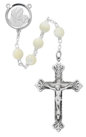 Genuine Mother of Pearl Rosary Boxed