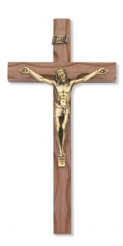 10 in. Walnut Stain Crucifix Boxed