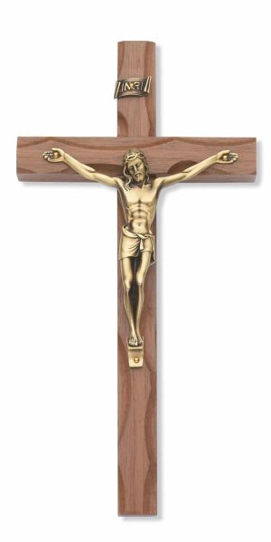 10 in. Walnut Stain Crucifix Boxed