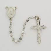 Rhodium Plated Youth Rosary Boxed