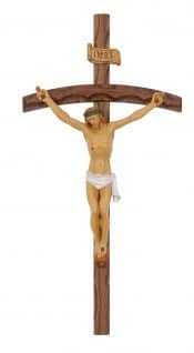16 in Walnut Bent Log Crucifix  Boxed