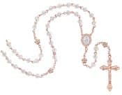 6mm Rose and Crystal Miraculous Rosary Boxed