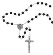 Black Onyx St Michael Rosary Boxed