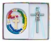 Kiddie Rosary and Crib Cross Set Boxed