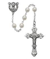 Pearl like  Glass Rosary Boxed