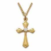 Gold over Sterling Silver Cross Boxed