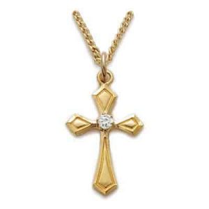 Gold over Sterling Silver Cross Boxed