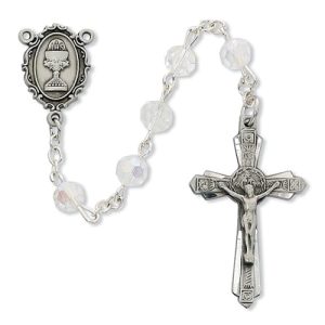 Crystal Communion Rosary Boxed