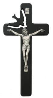 8in Black Holy Sprit Crucifix Boxed