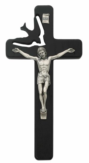 8in Black Holy Sprit Crucifix Boxed