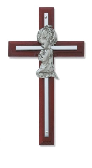 6in Cherry Stained Girl's Cross