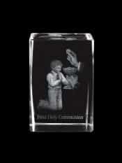 Etched Glass Communion Boy in Pouch