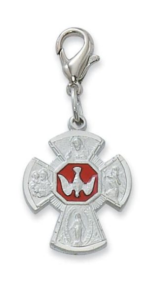 Red 4-way Clip on Medal Carded