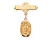 Gold on Sterling Miraculous Baby Pin Boxed