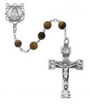 Genuine Tiger Eye Rosary Boxed.