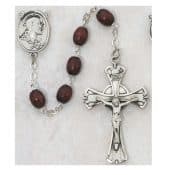 Brown Wood Rosary Boxed