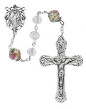 Crystal and Flower Rosary Boxed
