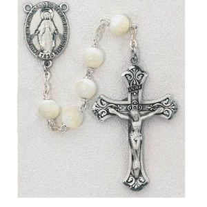 Genuine Mother of Pearl Rosary Boxed