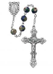 Blue Cloisonn? Rosary Boxed
