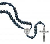 7.5mm Blue Wood St Michael Rosary Boxed