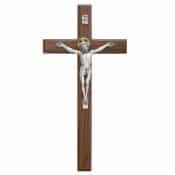 12 in. Walnut Crucifix Boxed