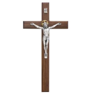 12 in. Walnut Crucifix Boxed