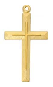 Gold over Sterling Silver Cross Boxed