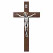 8 in. Walnut Crucifix Boxed