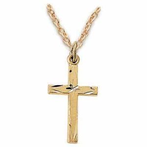 Gold Over Sterling Silver Cross Boxed