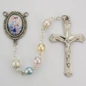 Multi Pearl like  Guardian Angel Rosary Boxed