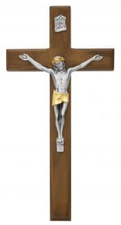 10 in. Walnut Crucifix Boxed