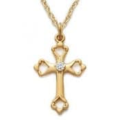 Gold over Sterling Silver Cross Boxed