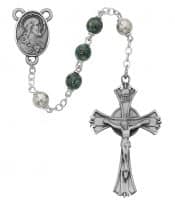 Green and Black Rosary Boxed